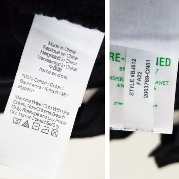 J.CREW Turtleneck Cotton Poncho M/L $155 Black Button 3/4 Sleeve Chunky Longline - Picture 10 of 16